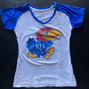 Blue and White KU Graphic T-Shirt